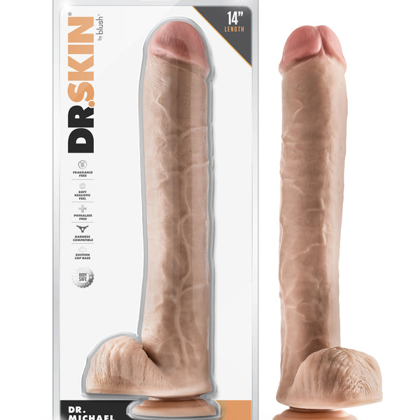 Dr. Skin - Dr. Michael - 14 Inch Dildo With Balls  - Beige Blush