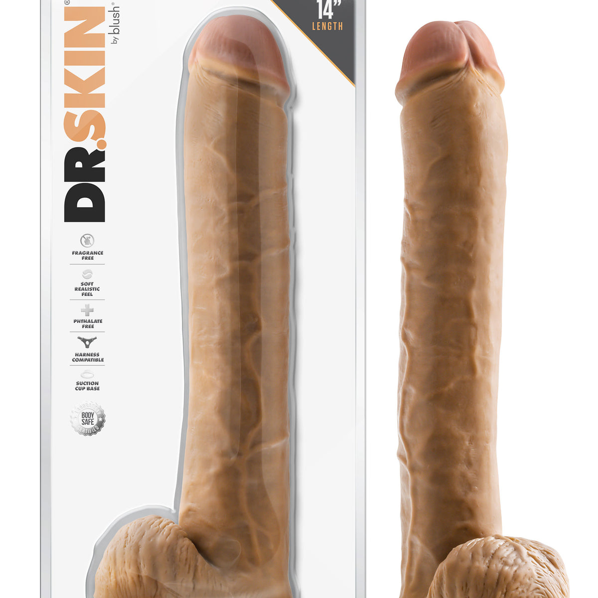 Dr. Skin - Dr. Michael - 14 Inch Dildo With Balls  Tan Blush