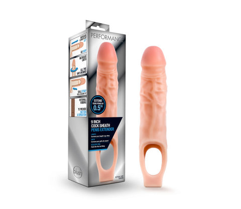 Performance - 9 Inch Cock Sheath Penis Extender -  Vanilla Blush