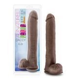 Au Naturel - Daddy - 14 Inch Sensa Feel Dual  Density Dildo - Chocolate Blush