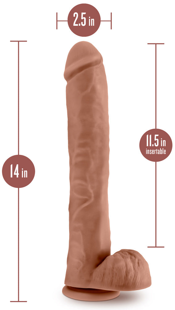 Au Naturel -  Daddy - 14 Inch Dildo - Mocha Blush