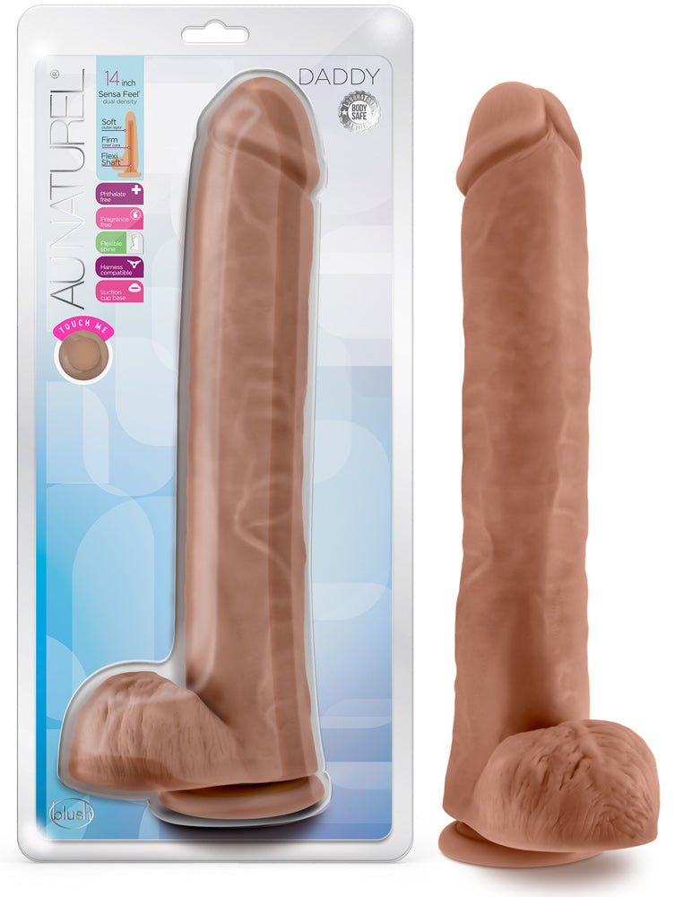 Au Naturel -  Daddy - 14 Inch Dildo - Mocha Blush