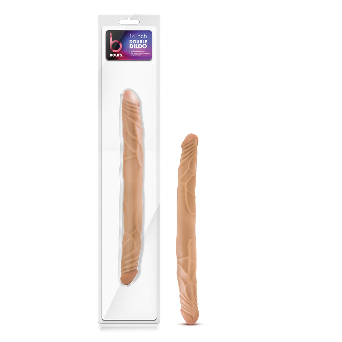 B Yours 14 Inch Double Dildo - Latin Blush