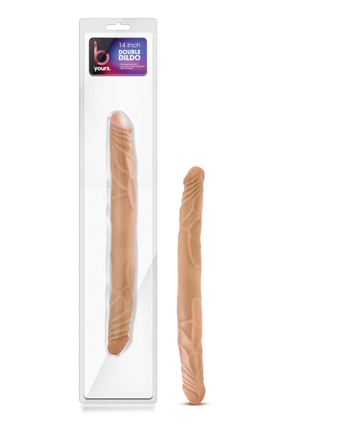 B Yours 14 Inch Double Dildo - Latin Blush