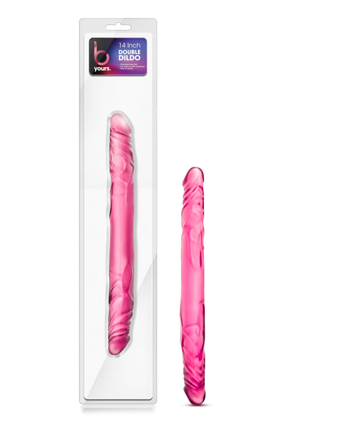 B Yours 14 Inch Double Dildo - Pink Blush