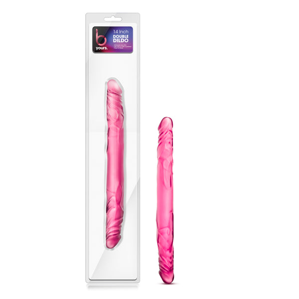 B Yours 14 Inch Double Dildo - Pink Blush