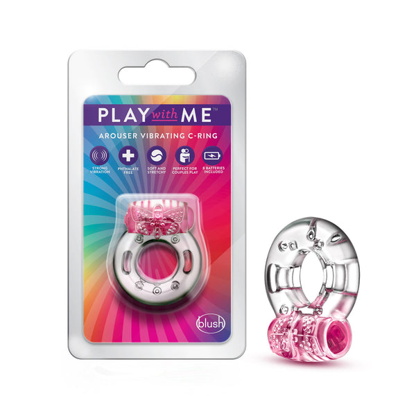 Play With Me - Arouser Vibrating C-Ring - Pink Blush