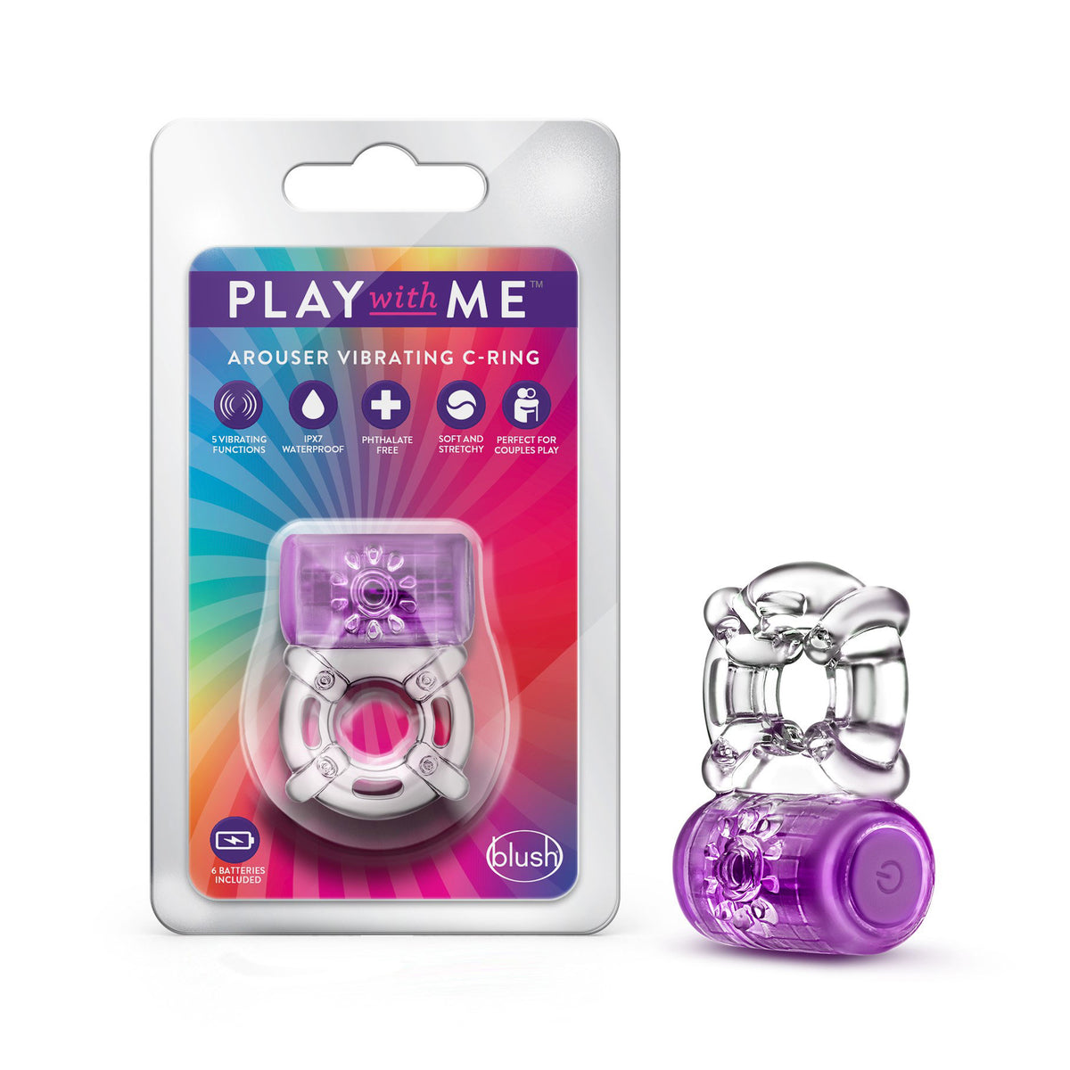 Play With Me - One Night Stand Vibrating C-Ring -  Purple Blush