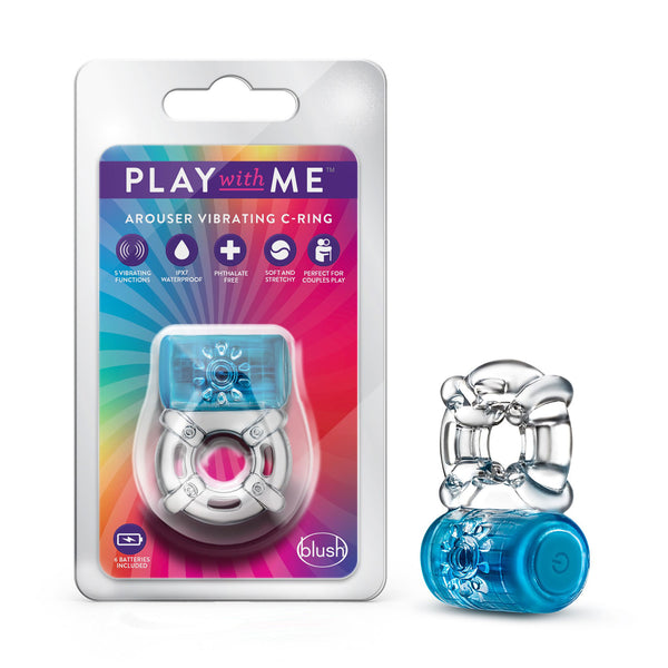 Play With Me - One Night Stand Vibrating C-Ring -  Blue Blush