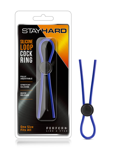 Stay Hard - Silicone Loop Cock Ring - Blue Blush