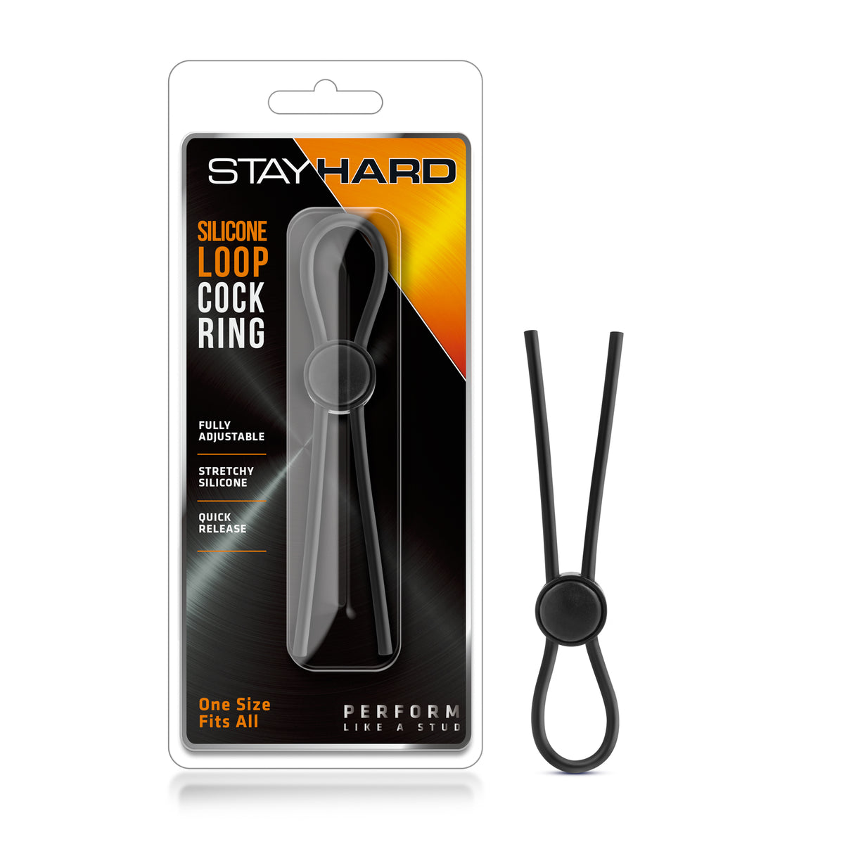 Stay Hard - Silicone Loop Cock Ring - Black Blush