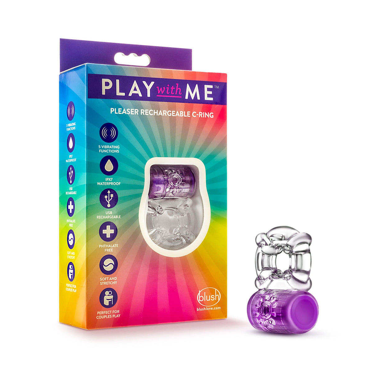 Play With Me - Pleaser Rechargeable C-Ring -  Purple Blush