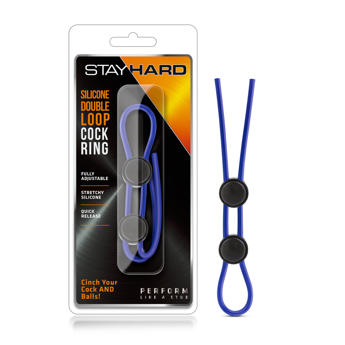 Stay Hard - Silicone Double Loop Cock Ring - Blue Blush