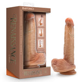 Renaissance - Davinci - 8 Inch Sliding Foreskin Dildo With Squeezable Balls - Tan Blush