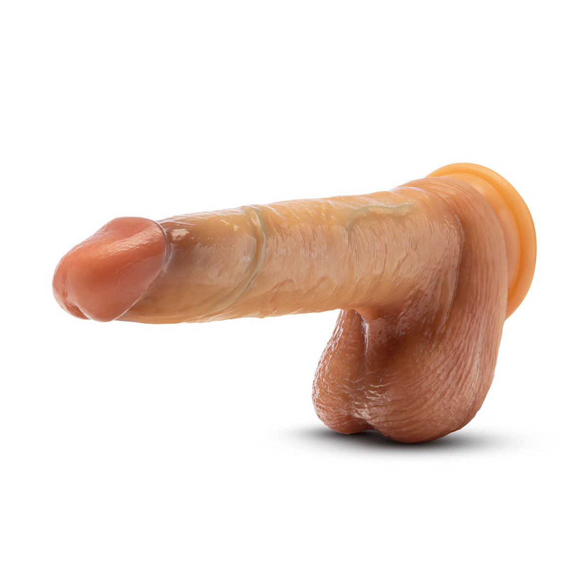 Renaissance - Davinci - 8 Inch Sliding Foreskin Dildo With Squeezable Balls - Tan Blush