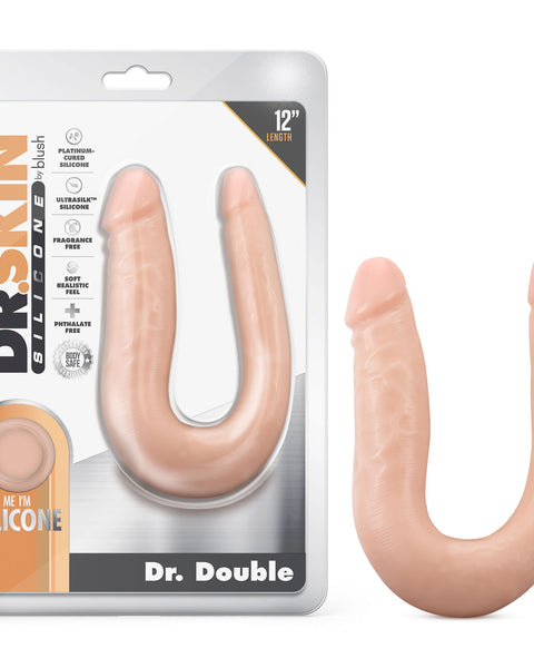 Dr. Skin Silicone - Dr. Double - 12 Inch Double  Dong - Vanilla Blush