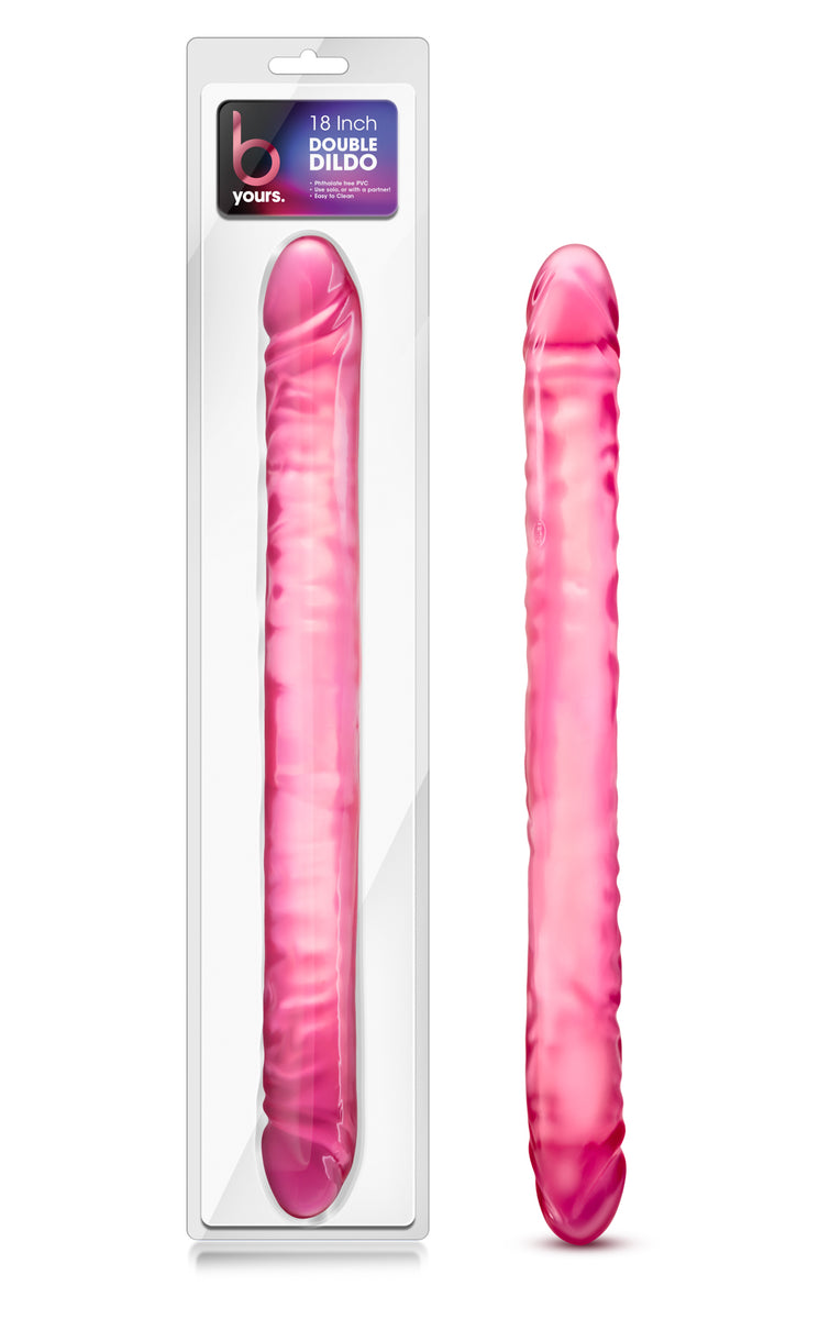 B Yours 18 Inch Double Dildo - Pink Blush