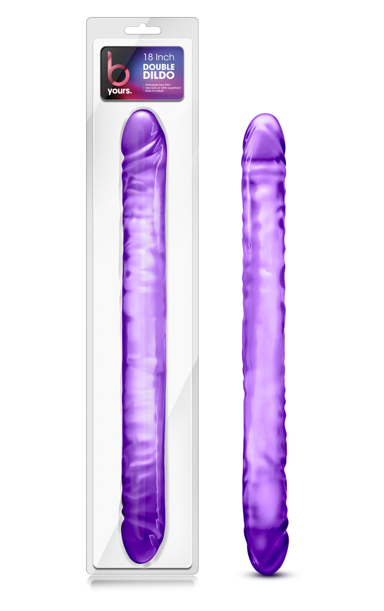 B Yours 18 Inch Double Dildo - Purple Blush