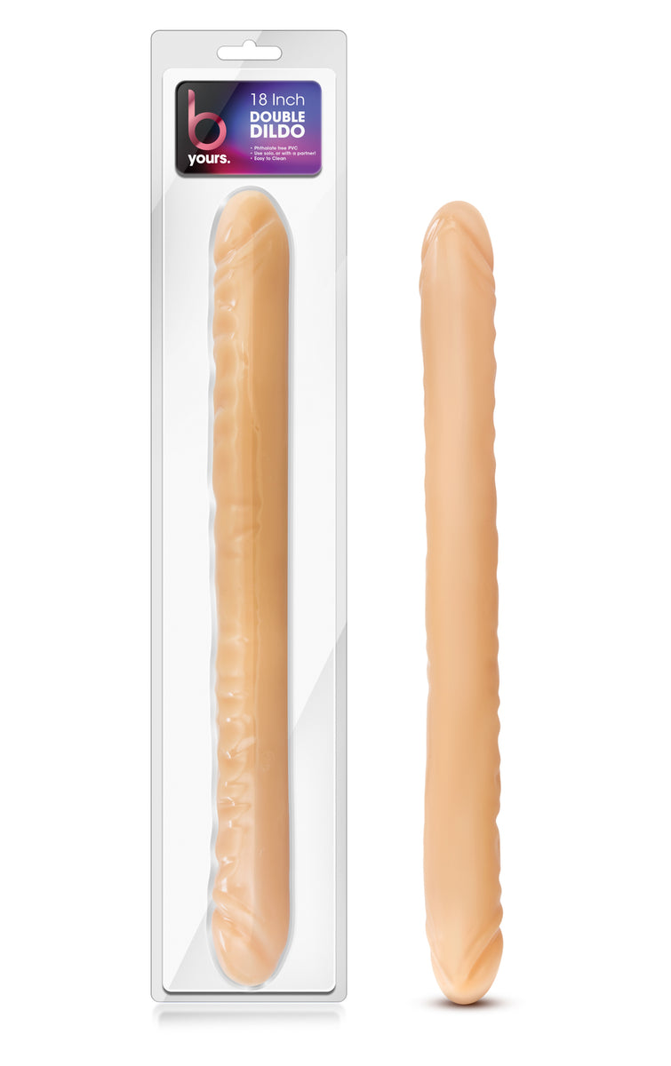 B Yours 18 Inch Double Dildo - Beige Blush