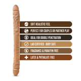 Dr. Skin - 18 Inch Double Dildo - Mocha Blush