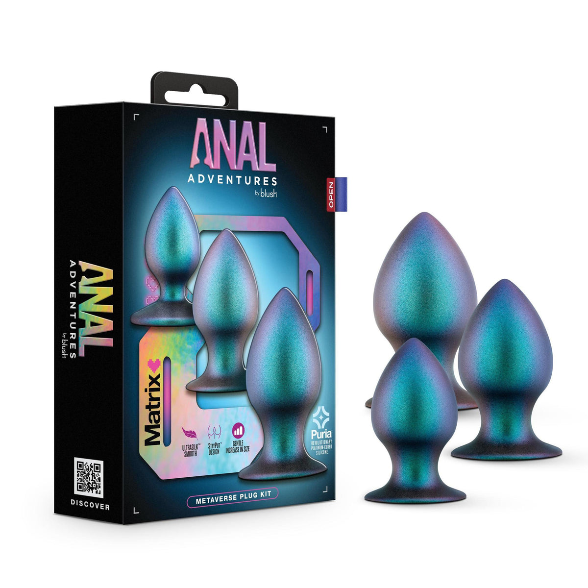 Anal Adventures Matrix - Metaverse Plug Kit - Dark Millenia Blush