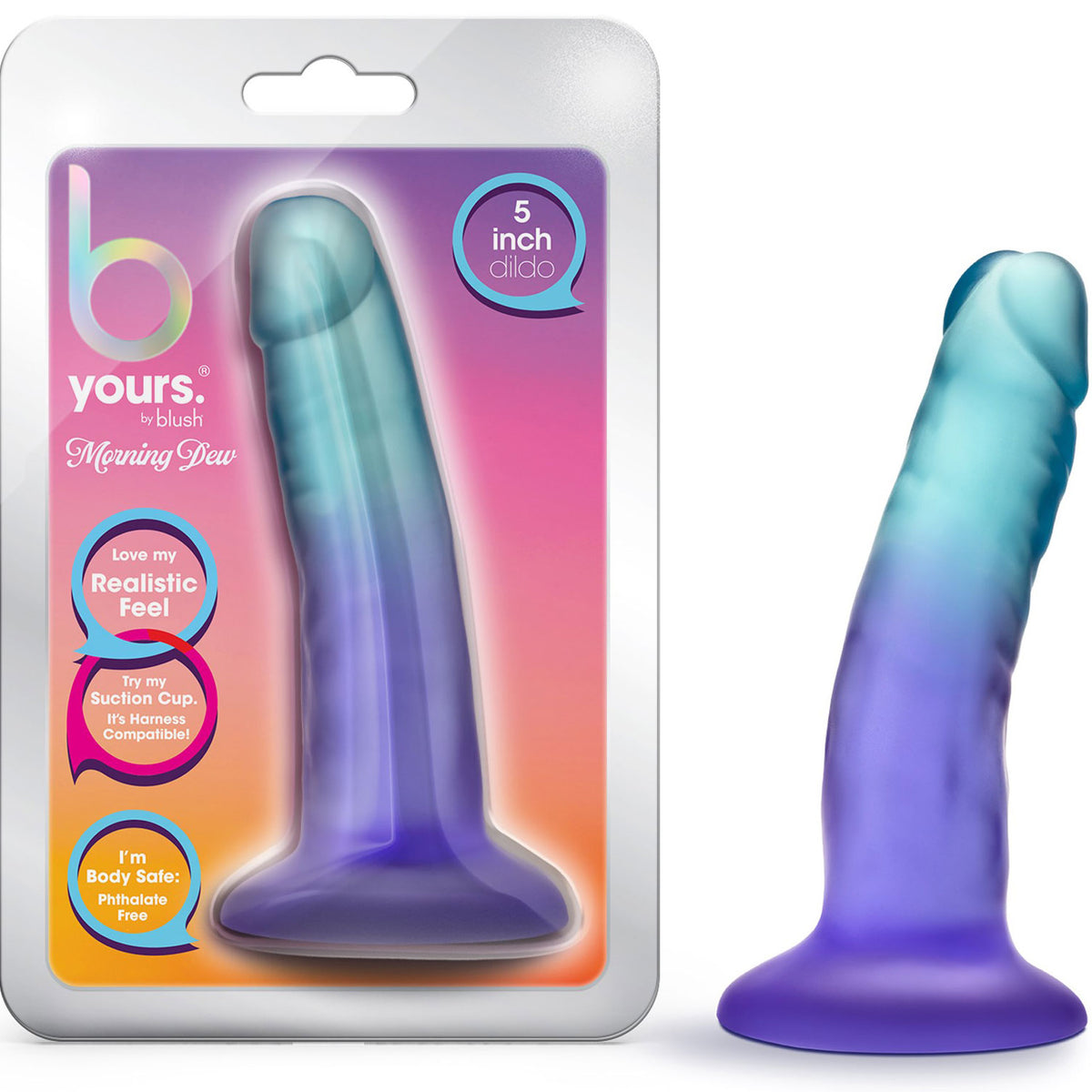 B Yours - Morning Dew - 5 Inch Dildo - Sapphire Blush