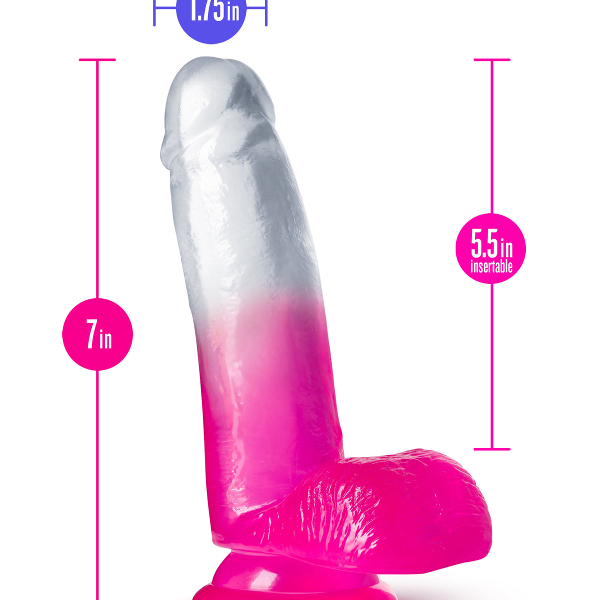 B Yours - Sugar Magnolia - 7 Inch Dildo - Fuchsia Blush