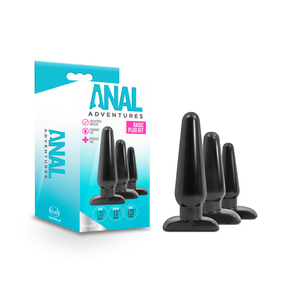 Anal Adventures - Basic Plug Kit - Black Blush