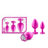 Luxe - Bling Plugs Training Kit - Pink With White Gems Blush