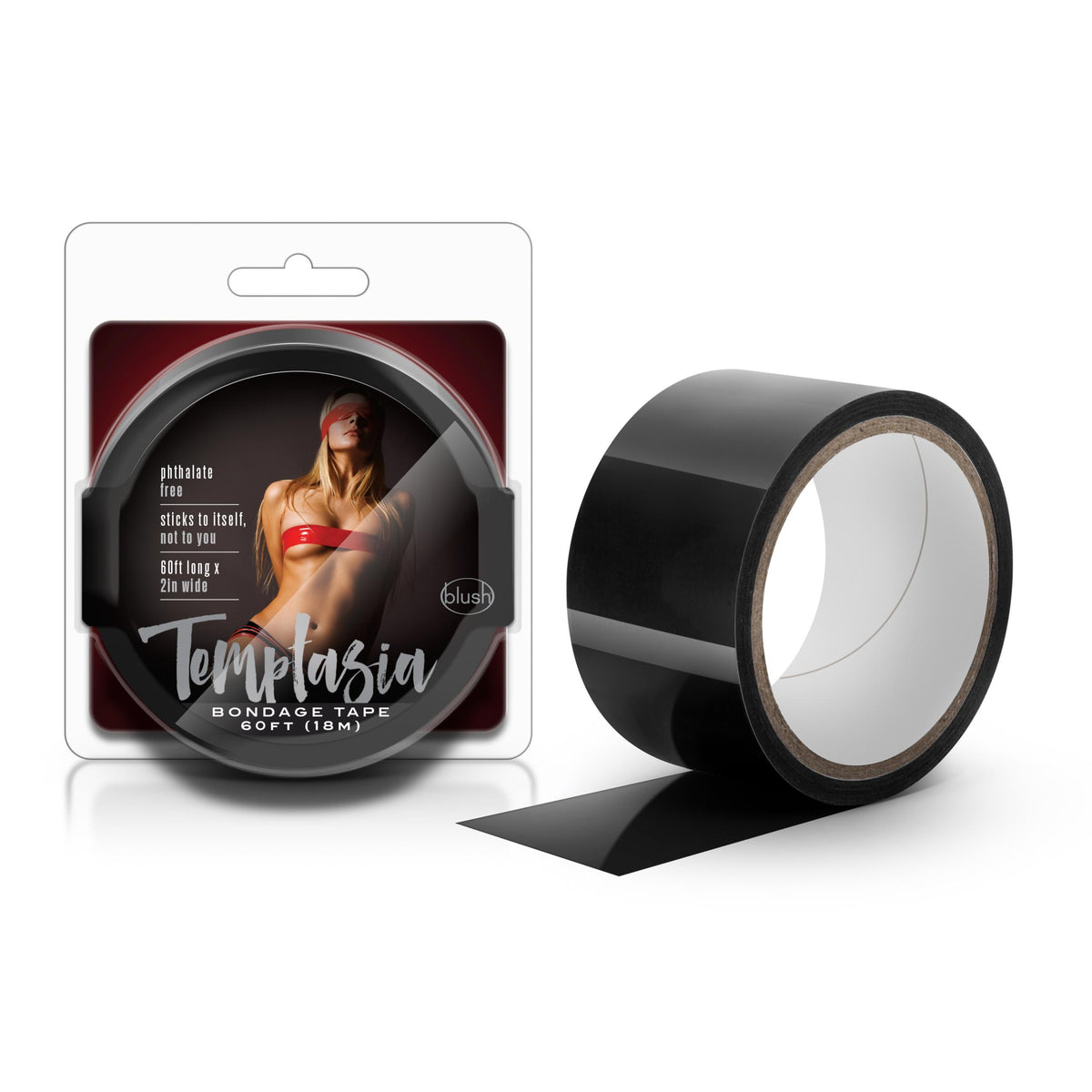 Temptasia - Bondage Tape - 60 Feet - Black Blush