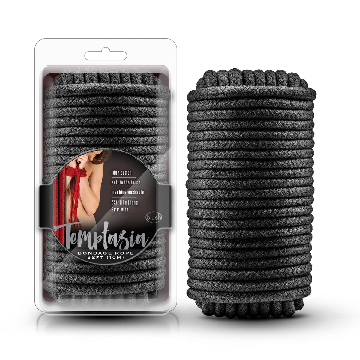 Temptasia - Bondage Rope - 32 Feet - Black Blush