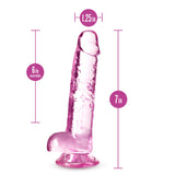 Naturally Yours - 7 Inch Crystalline Dildo - Rose Blush