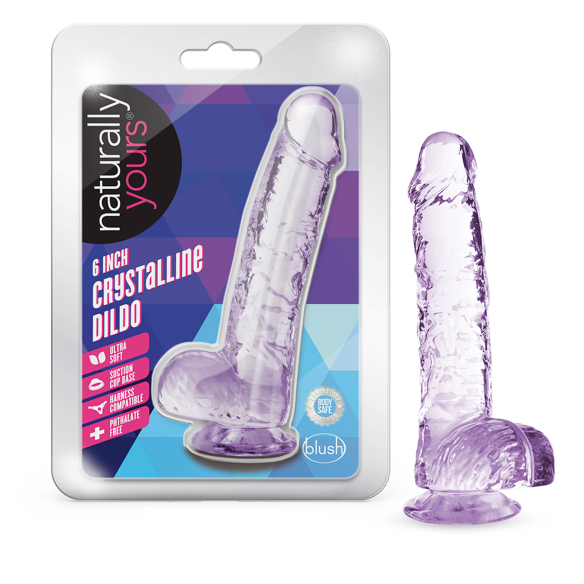 Naturally Yours - 6 Inch Crystalline Dildo -  Amethyst Blush