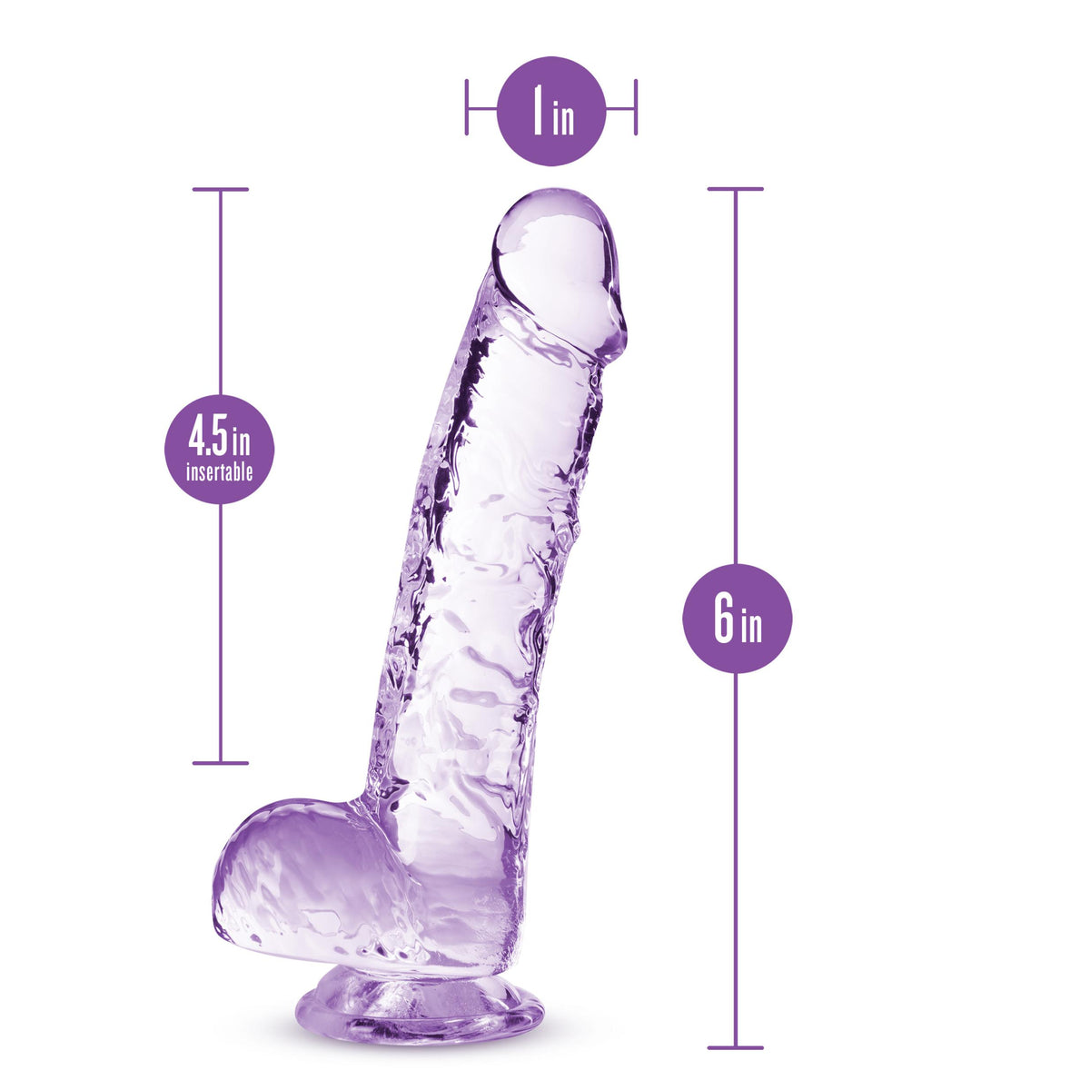 Naturally Yours - 6 Inch Crystalline Dildo -  Amethyst Blush