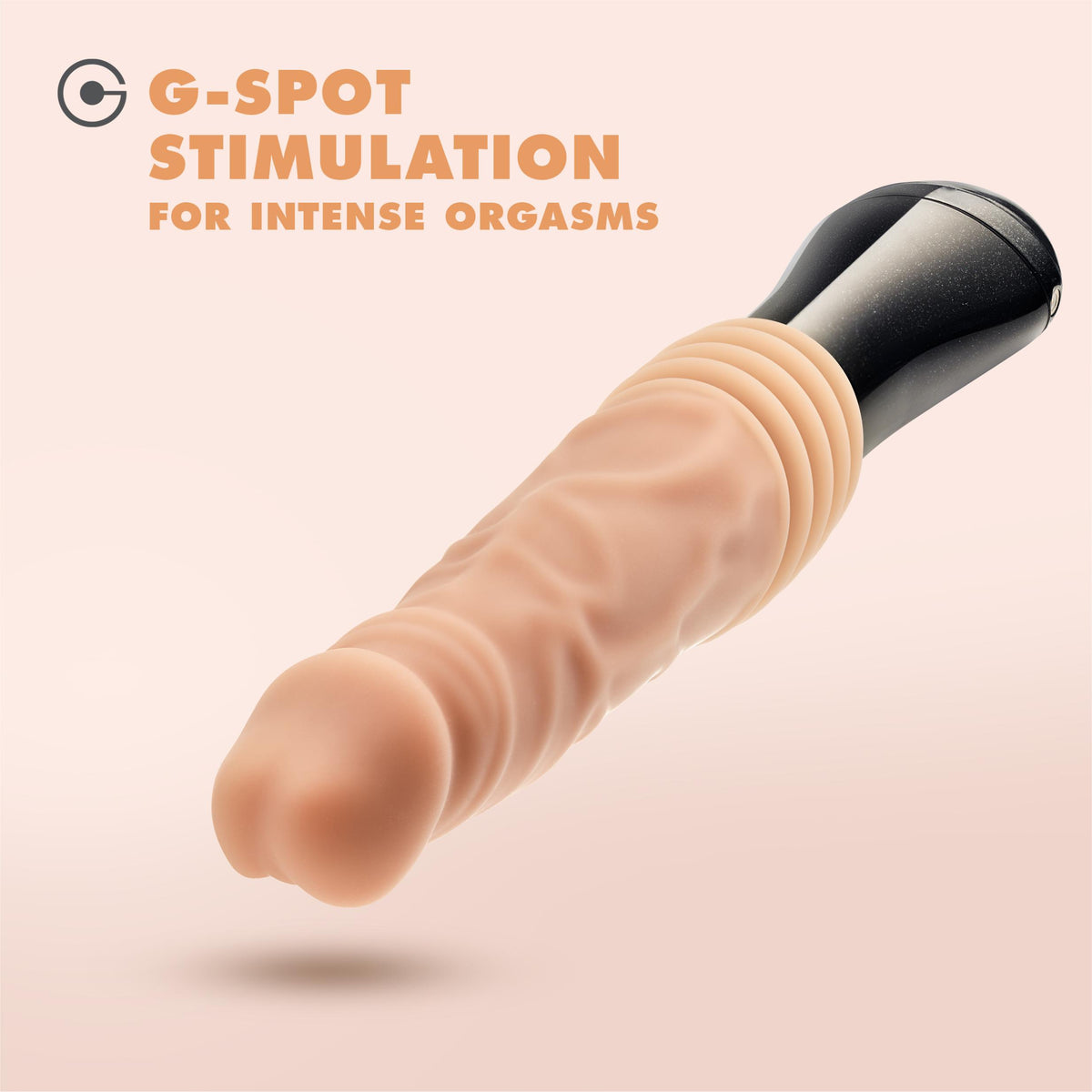 Dr. Skin Silicone - Dr. Knight - Thrusting  Gyrating Vibrating Dildo - Beige Blush