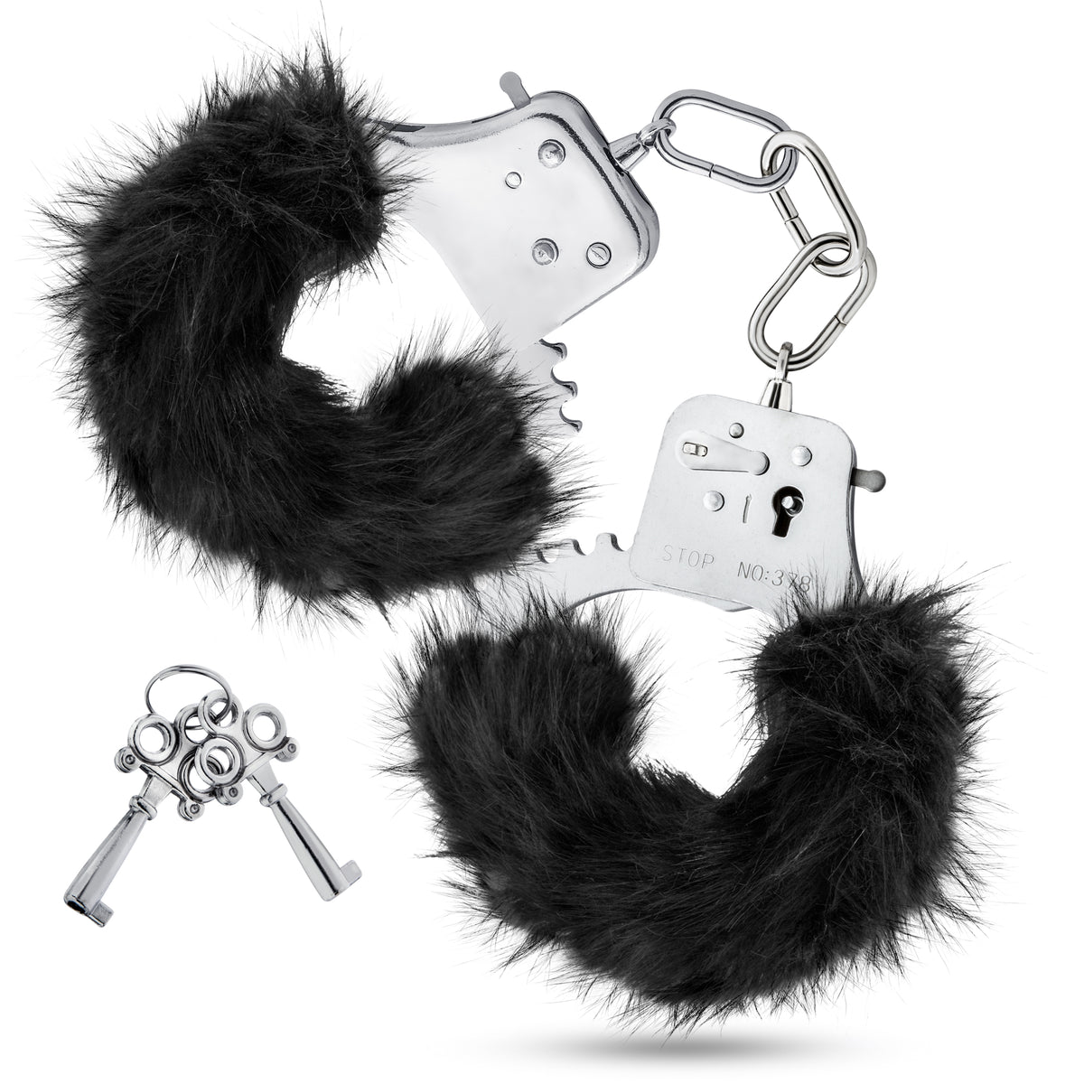 Temptasia - Plush Fur Cuffs - Black Blush