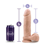 Au Natural - 9 Inch Dildo With Suction Cup -  Vanilla Blush