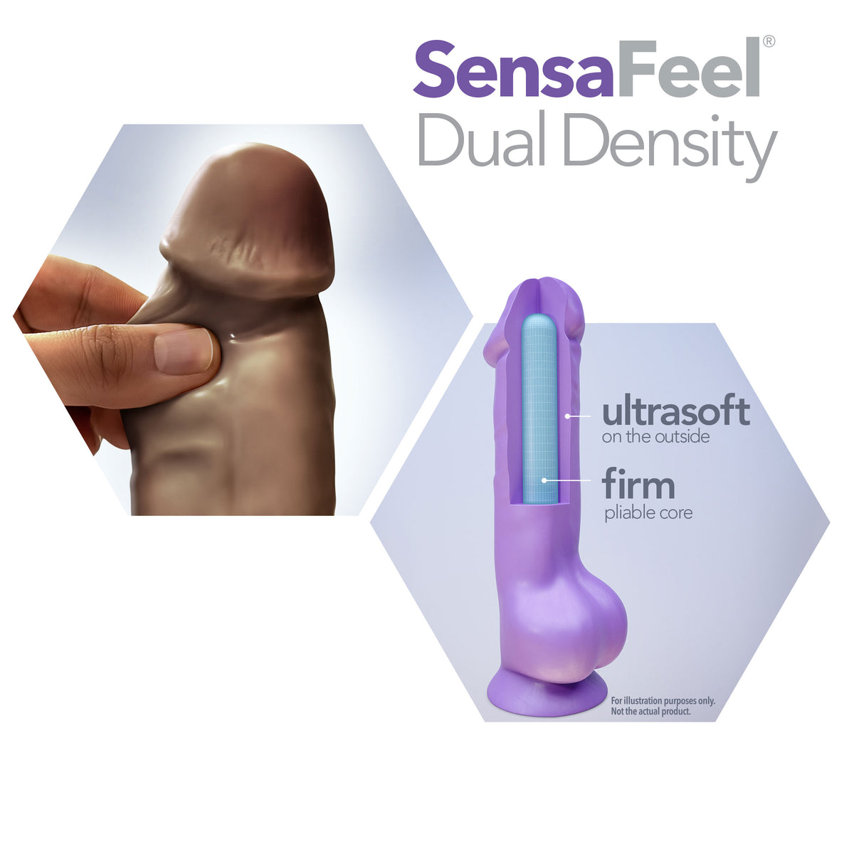 Au Natural - 9 Inch Dildo With Suction Cup -  Chocolate Blush