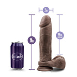 Au Natural - 9 Inch Dildo With Suction Cup -  Chocolate Blush