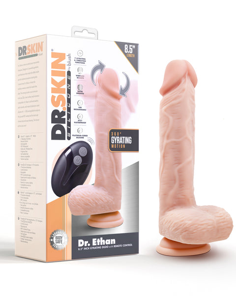 Dr. Skin Silicone - Dr. Ethan - 8.5 Inch Gyrating  Dildo - Beige Blush