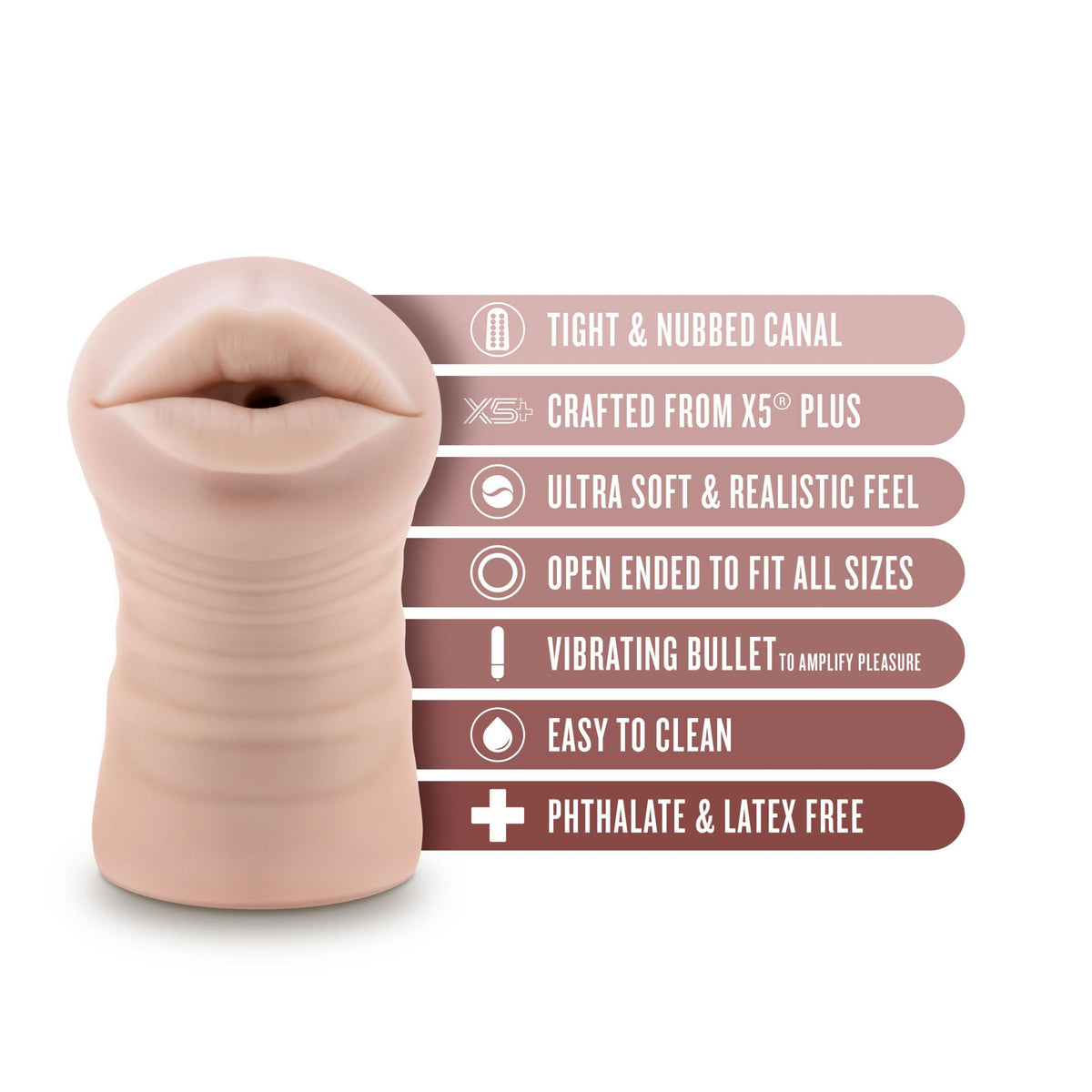 Enlust - Nicole - Vibrating Stroker - Beige Blush