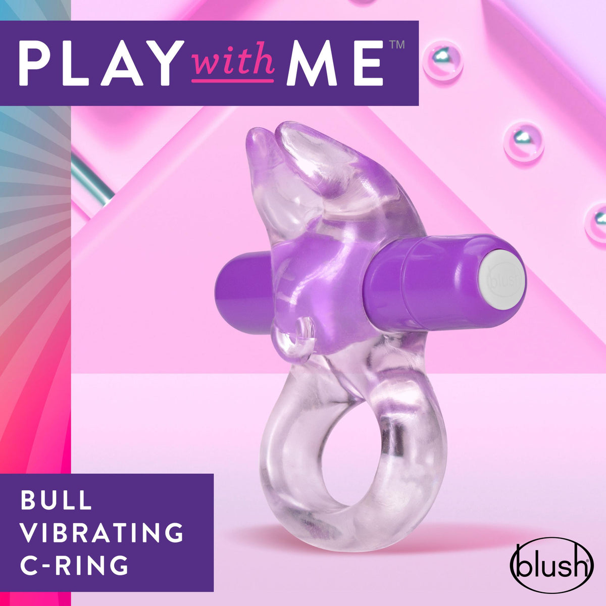 Play With Me  Bull Vibrating C-Ring - Purple Blush