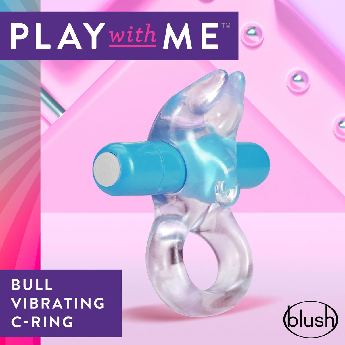 Play With Me  Bull Vibrating C-Ring - Blue Blush