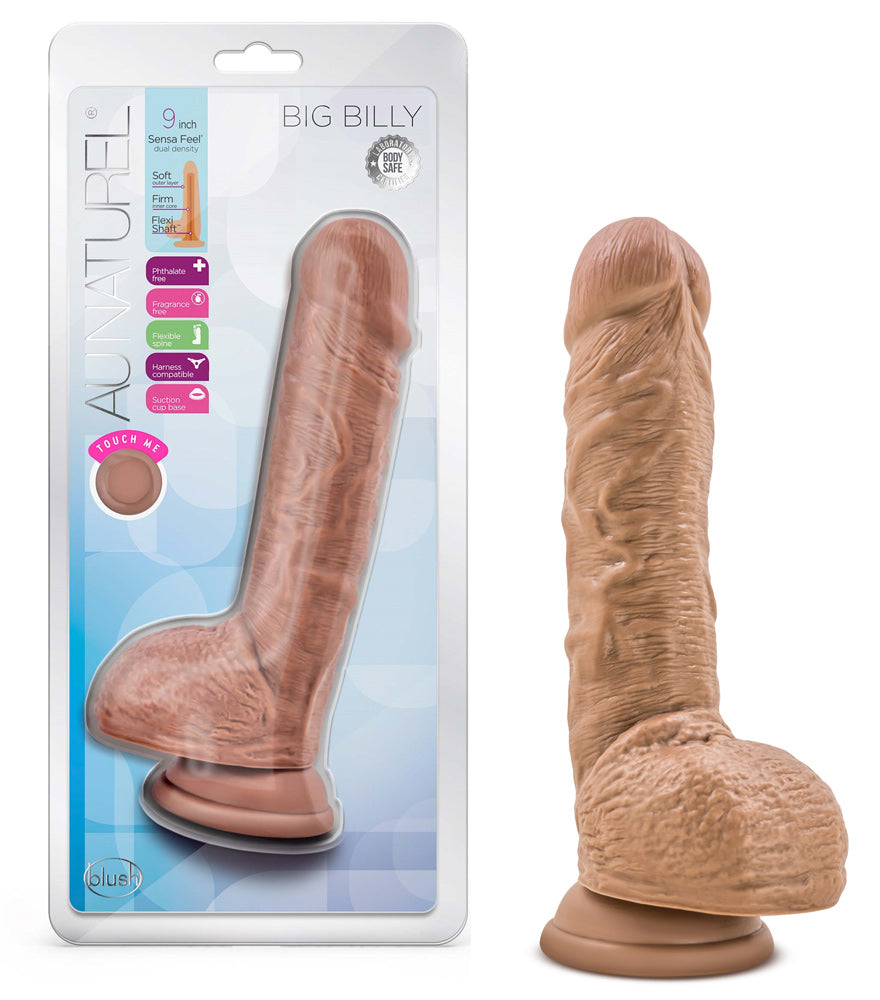 Au Naturel - Big Billy - 9 Inch Dildo - Mocha Blush