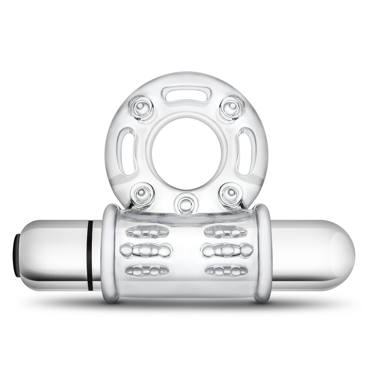 Stay Hard 10 Function Vibrating Bull Ring - Clear Blush