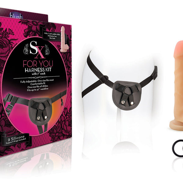 For You Harness Kit With 7 Inch Cock - Black Blush