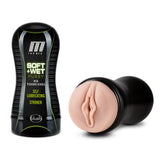 M for Men - Soft and Wet - Pussy With Pleasure Ridges - Self Lubricating Stroker Cup - Vanilla Blush