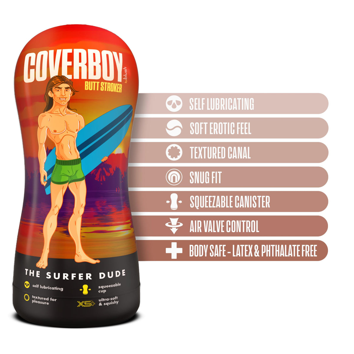 Loverboy - the Surfer Dude - Self Lubricating Stroker - Beige Blush