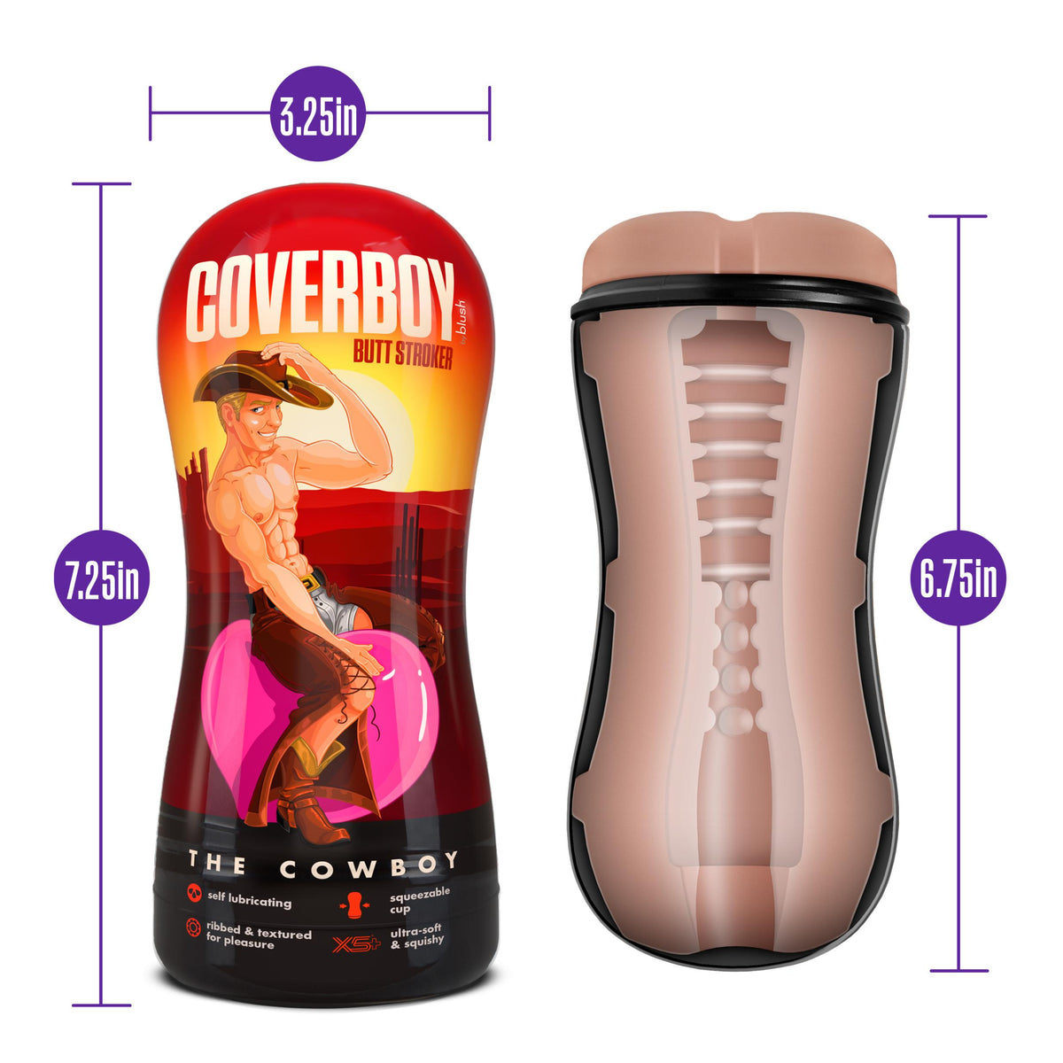 Loverboy - Cowboy - Self Lubricating Stroker -  Beige Blush