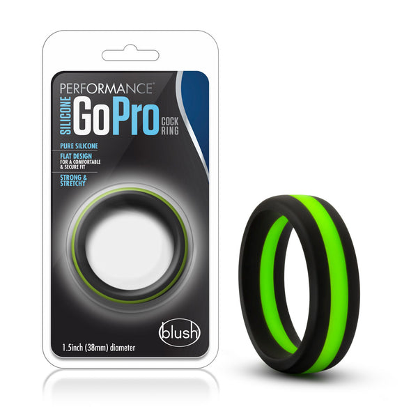 Performance - Silicone Go Pro Cock Ring -  Black/green/black Blush